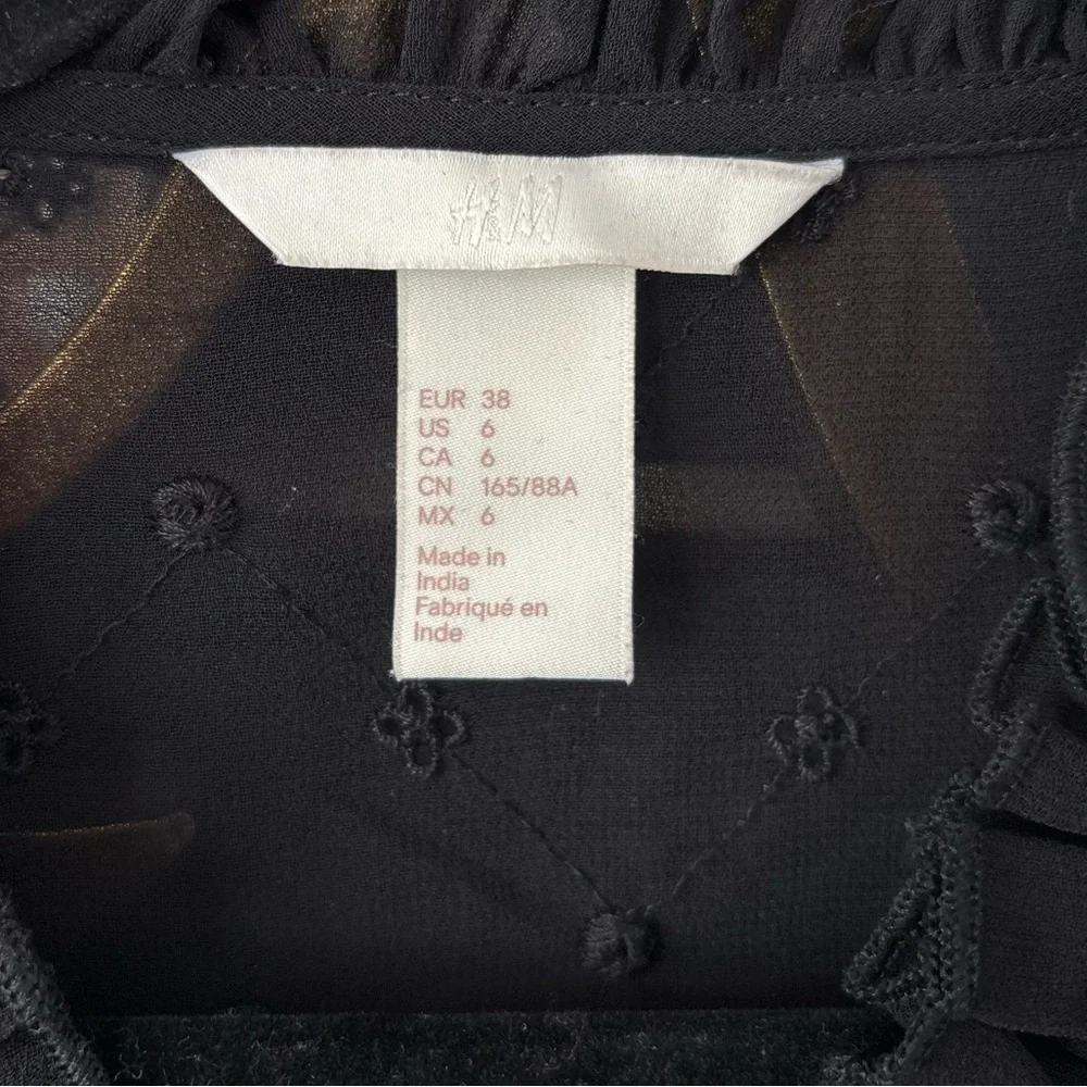 H&M Black Sheer Ruffle Blouse - Picture 9 of 9